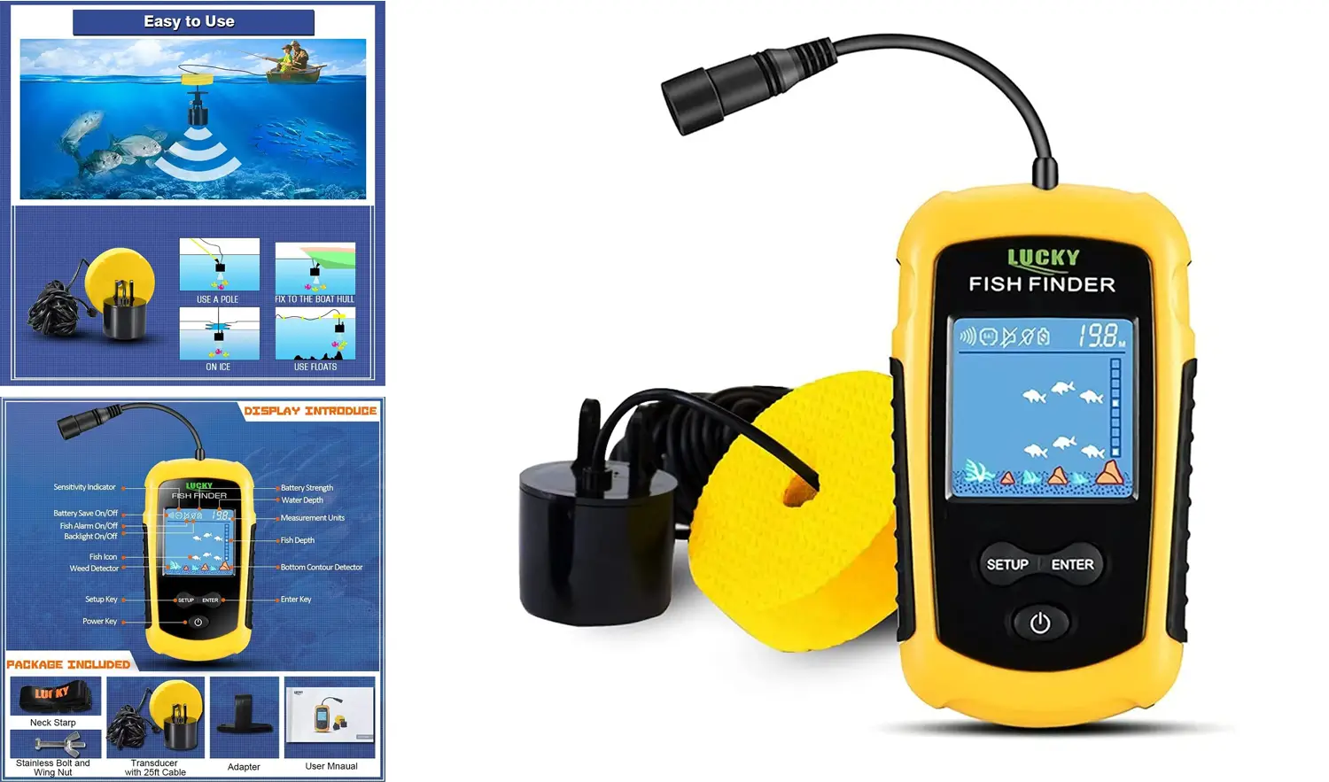 LUCKY Kayak Portable Fish Finder